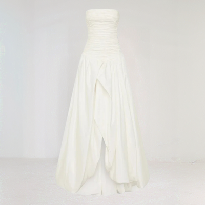 Anita | Flared Long Dress – Straight Neckline and Voluminous Hem