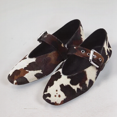 Bahia | Mary Jane Shoes – Cow Print and Retro Touch