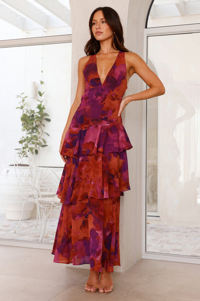 Eileene | Women’s Tiered Chiffon Maxi Dress