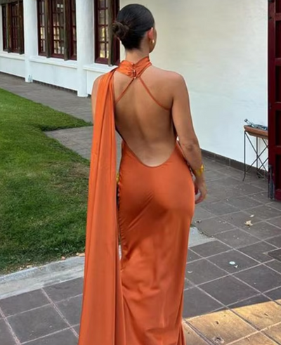 Bonnie | Long Draped Evening Dress