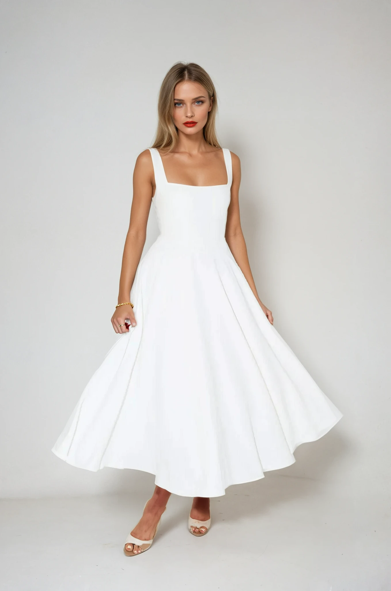 Gwendolyn | Women’s Sleeveless Flared Midi Dress