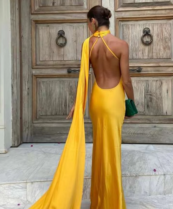 Bonnie | Long Draped Evening Dress