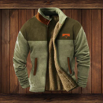 Blaise | Men’s Western-Style Winter Jacket – Fleece Lining & Ethnic Pattern for Cold-Weather Comfort