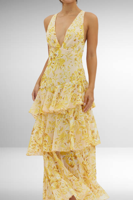 Eileene | Women’s Tiered Chiffon Maxi Dress