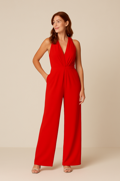 Aria | Women’s Sleeveless Jumpsuit – Deep V-Neck & Wide-Leg Elegant Fit