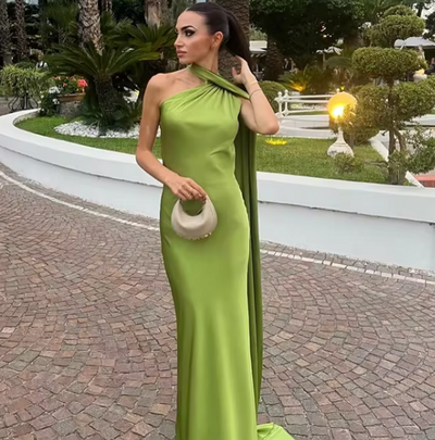 Bonnie | Long Draped Evening Dress