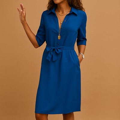 Violeta | Elegant and Versatile Belted Shirt Dress