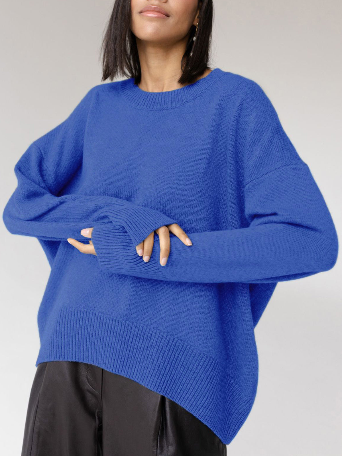 Lulu | Women’s Oversized Crewneck Knit Sweater