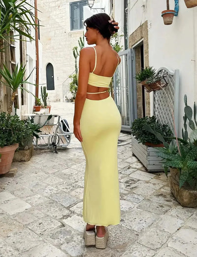 Zephyra | Backless Bodycon Maxi Dress for Evening Events