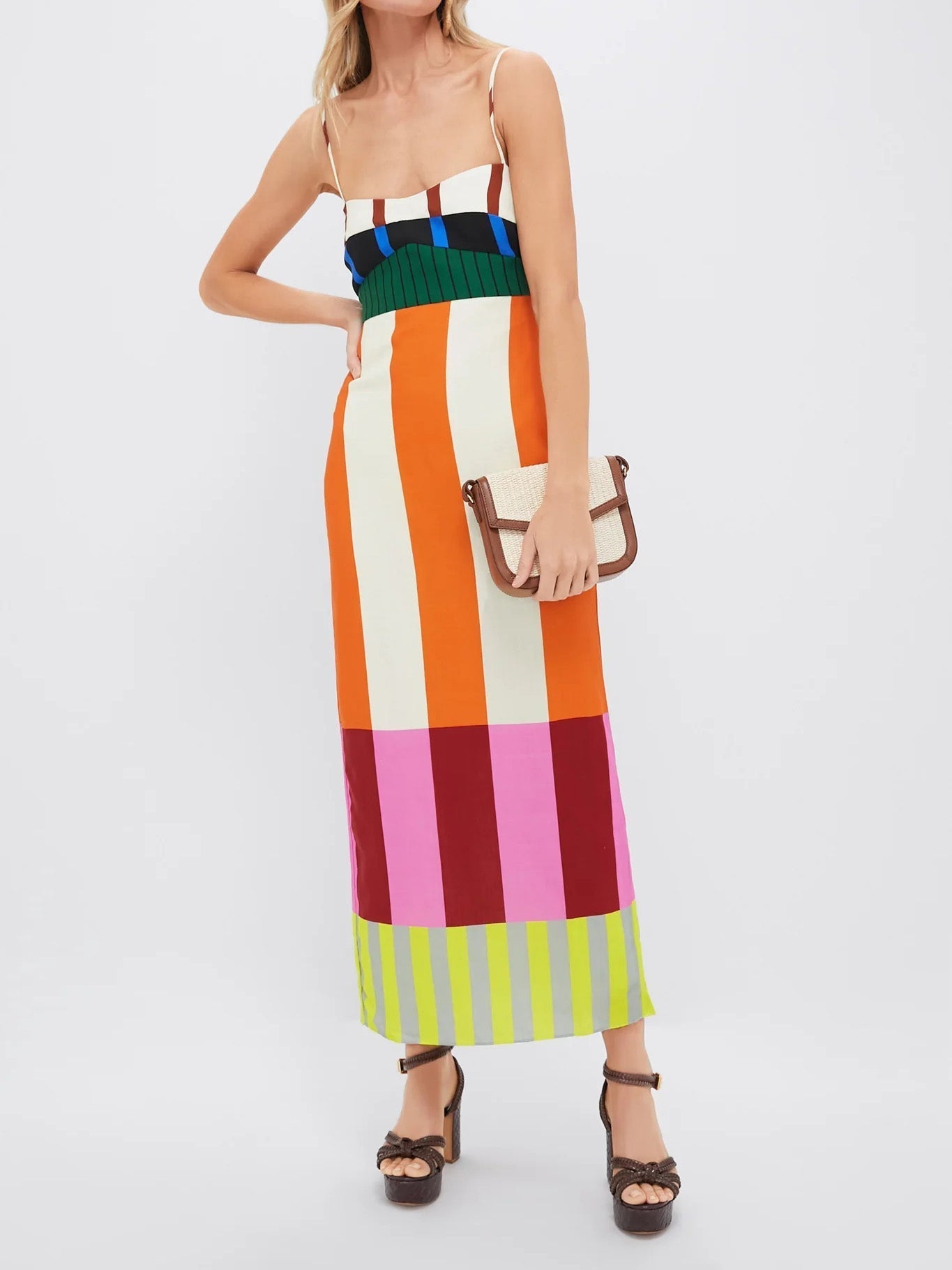Steff | Women’s Colour-Blocked Midi Dress
