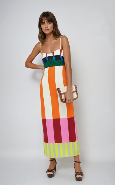 Steff | Women’s Colour-Blocked Midi Dress