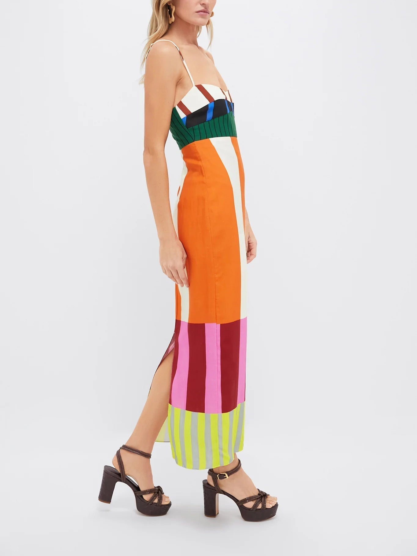 Steff | Women’s Colour-Blocked Midi Dress