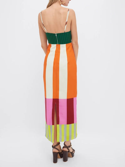 Steff | Women’s Colour-Blocked Midi Dress