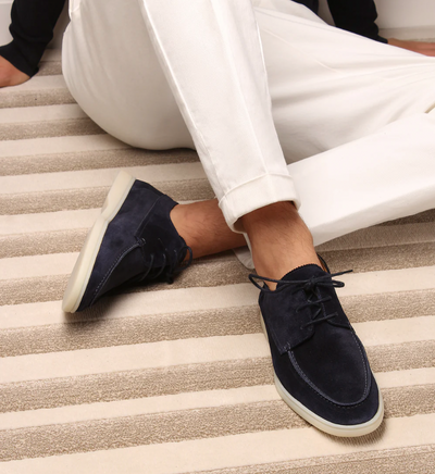 Álvaro | Men’s Suede Moccasin Loafers – Lace-Up Finish & Refined Comfort