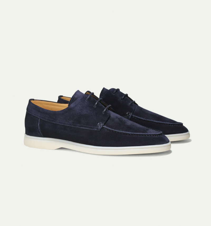 Álvaro | Men’s Suede Moccasin Loafers – Lace-Up Finish & Refined Comfort