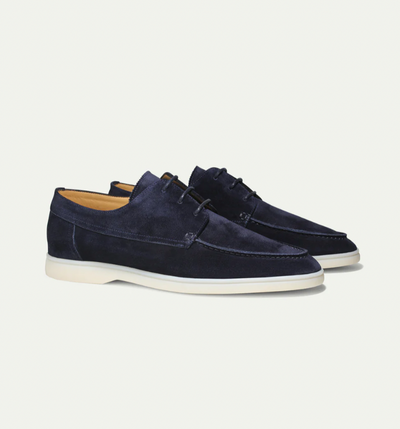 Álvaro | Men’s Suede Moccasin Loafers – Lace-Up Finish & Refined Comfort