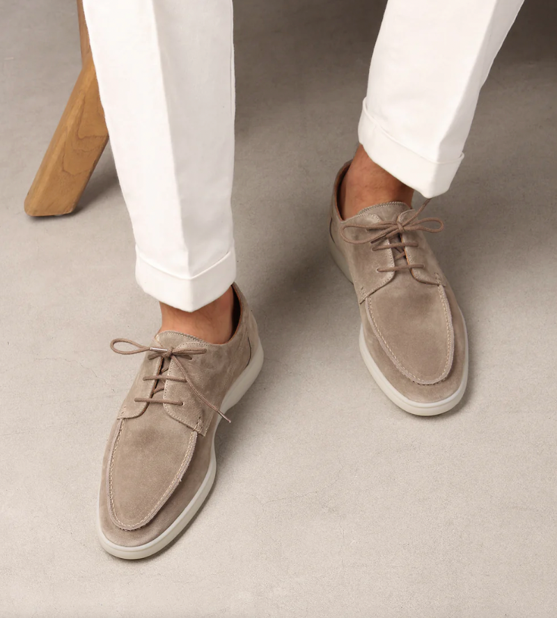 Álvaro | Men’s Suede Moccasin Loafers – Lace-Up Finish & Refined Comfort