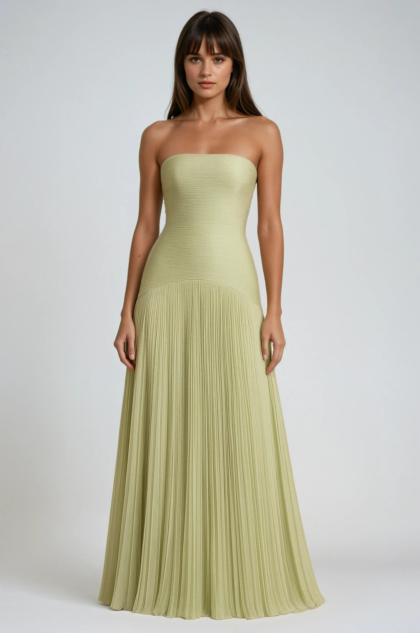Josephire| Women’s Strapless Pleated Maxi Dress