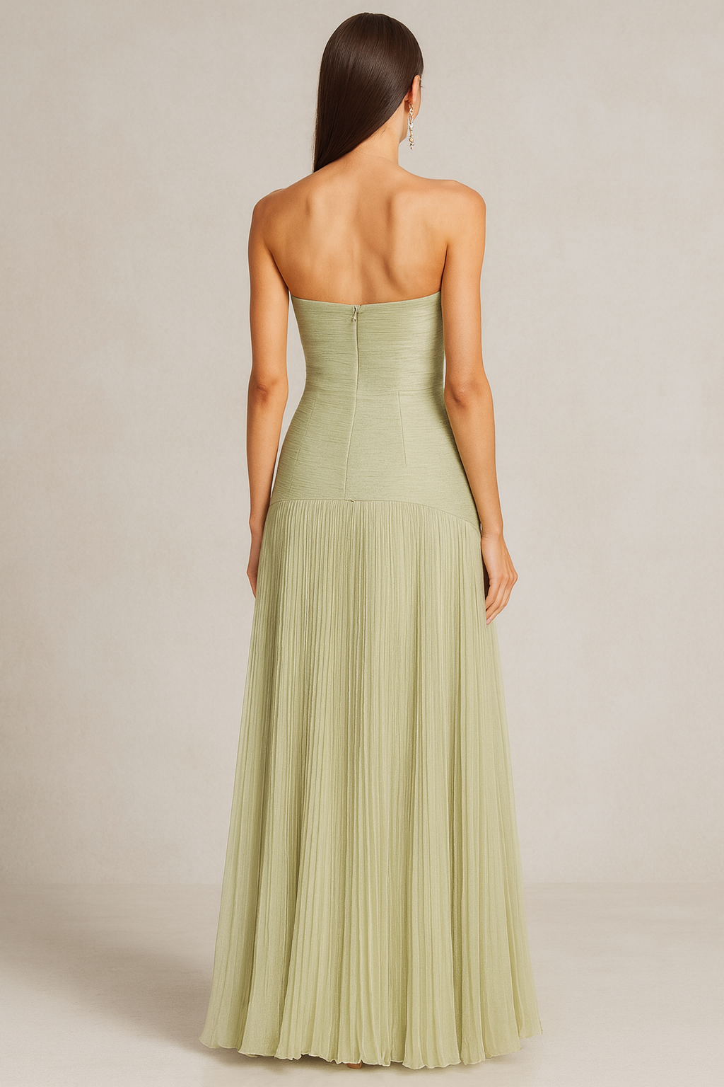Josephire| Women’s Strapless Pleated Maxi Dress