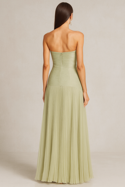 Josephire| Women’s Strapless Pleated Maxi Dress
