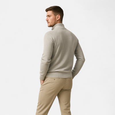 Breck | Men’s Cotton Zip Sweater – Refined Knitwear for the Season