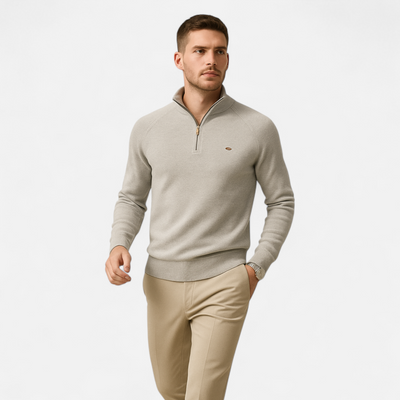 Breck | Men’s Cotton Zip Sweater – Refined Knitwear for the Season