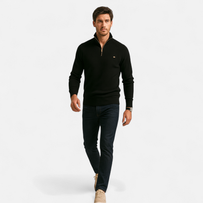 Breck | Men’s Cotton Zip Sweater – Refined Knitwear for the Season