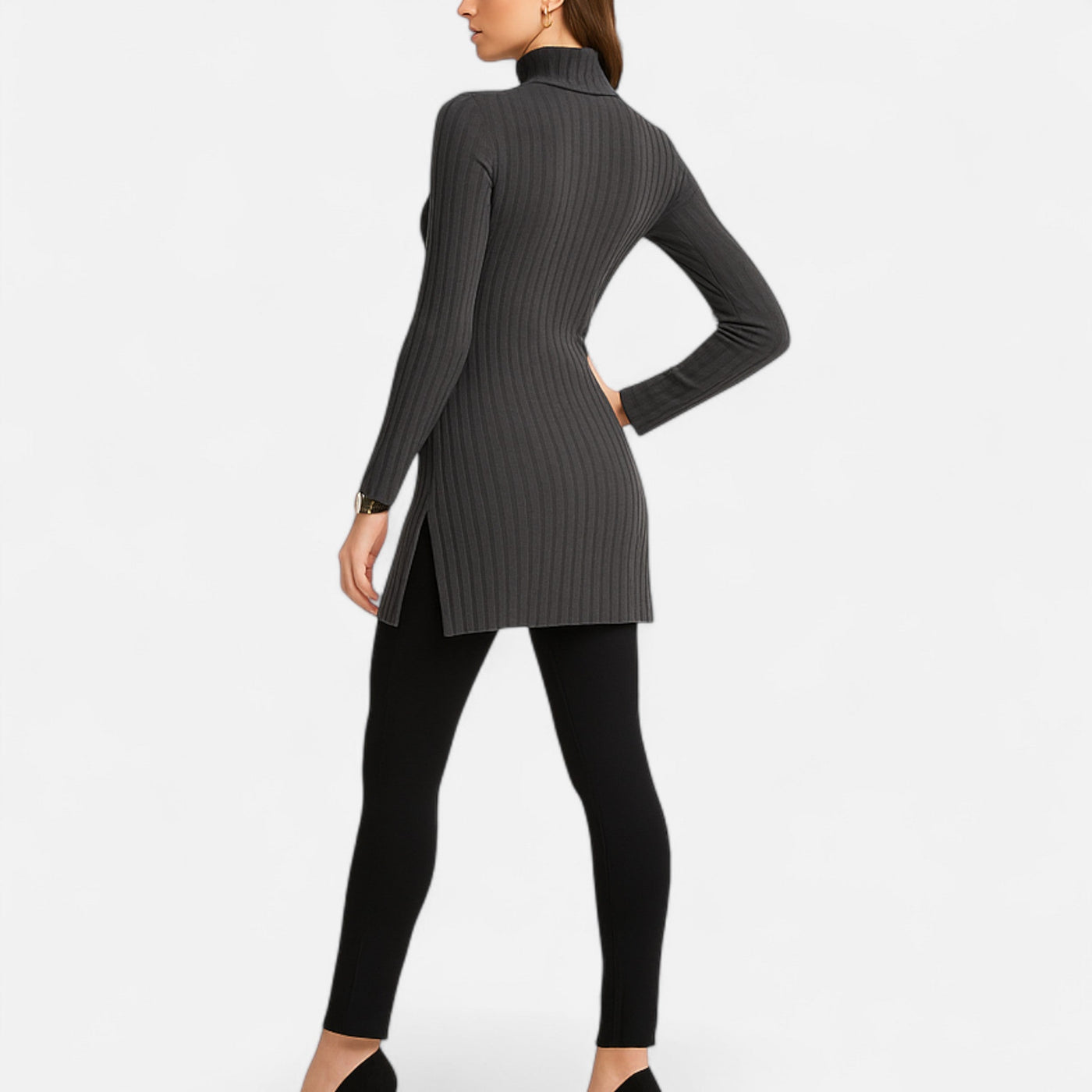 Yvette | Women’s Ribbed Sweater – Elegant High Neck Style