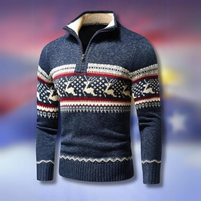 Kris | Men’s Fair Isle Half-Zip Sweater