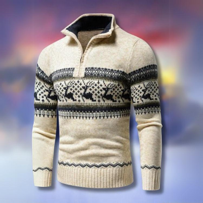 Kris | Men’s Fair Isle Half-Zip Sweater