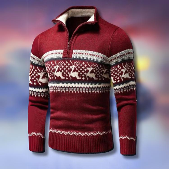 Kris | Men’s Fair Isle Half-Zip Sweater