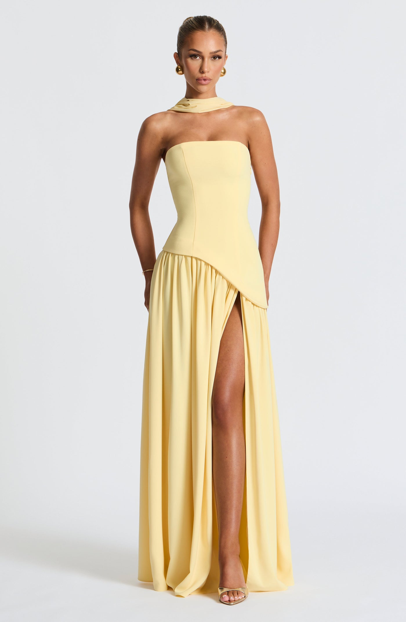 Tessa | Women’s Strapless Front-Slit Maxi Dress