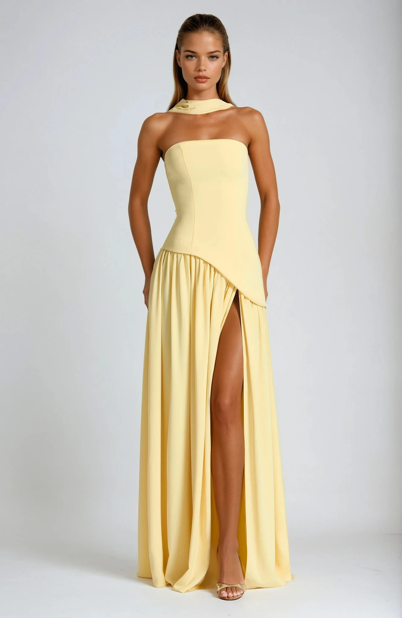 Tessa | Women’s Strapless Front-Slit Maxi Dress