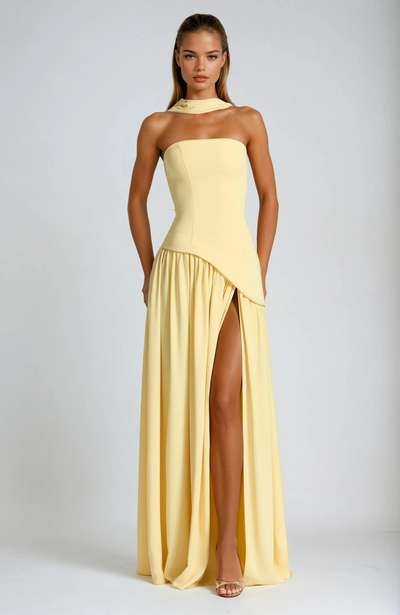 Tessa | Women’s Strapless Front-Slit Maxi Dress