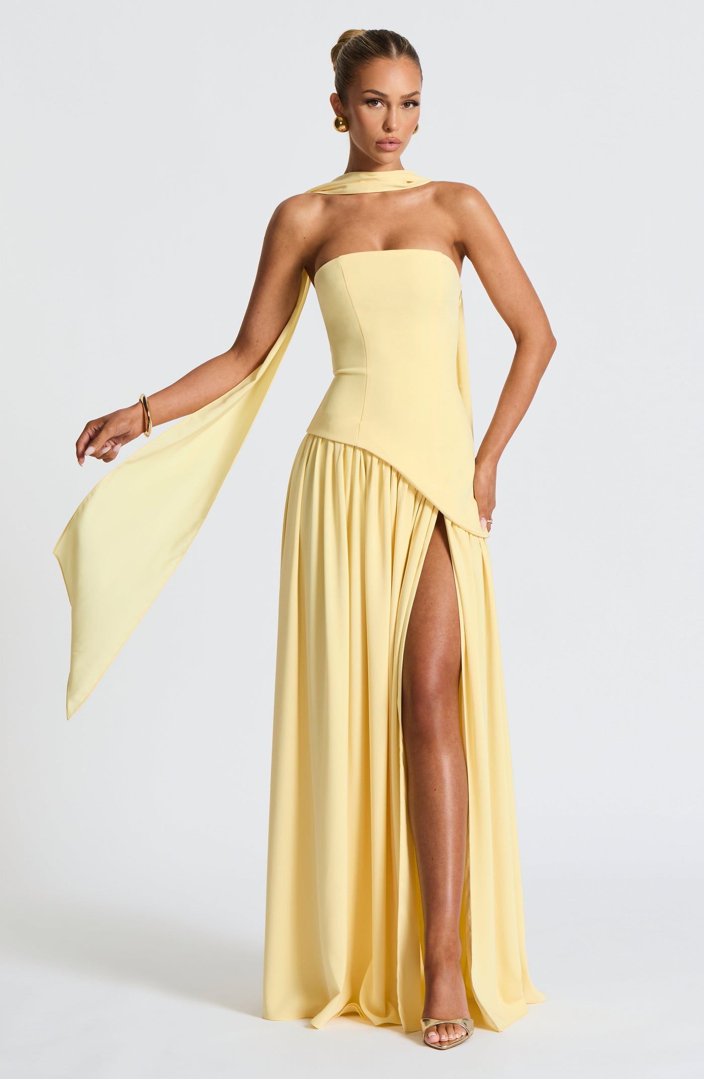 Tessa | Women’s Strapless Front-Slit Maxi Dress
