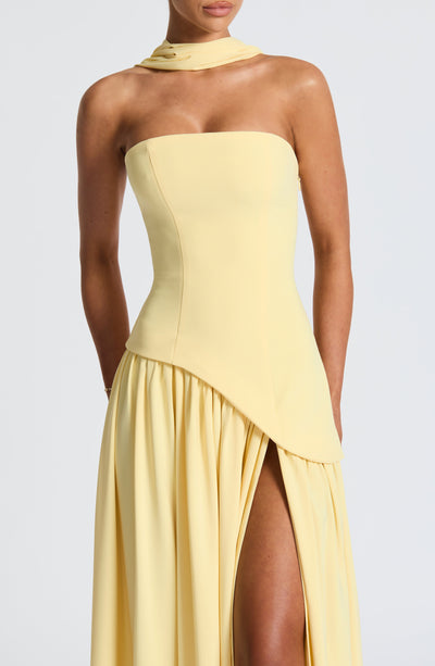 Tessa | Women’s Strapless Front-Slit Maxi Dress
