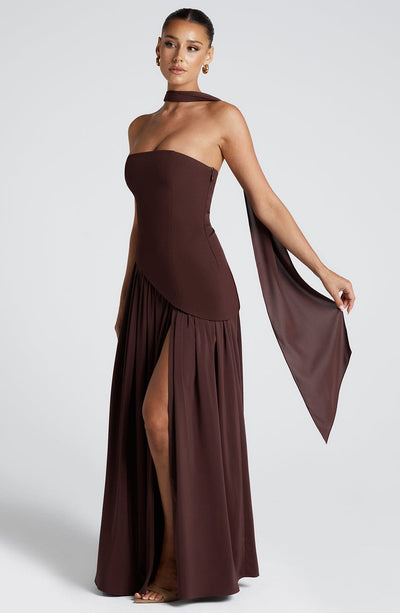 Tessa | Women’s Strapless Front-Slit Maxi Dress