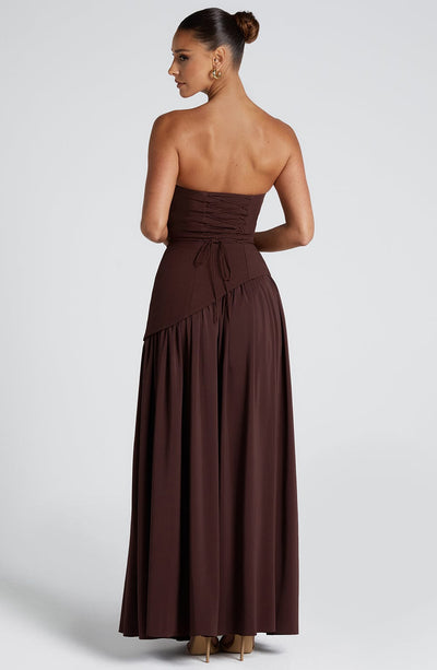 Tessa | Women’s Strapless Front-Slit Maxi Dress