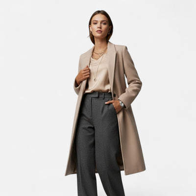 Verity | Women’s Winter Overcoat – Lapel Collar Elegance