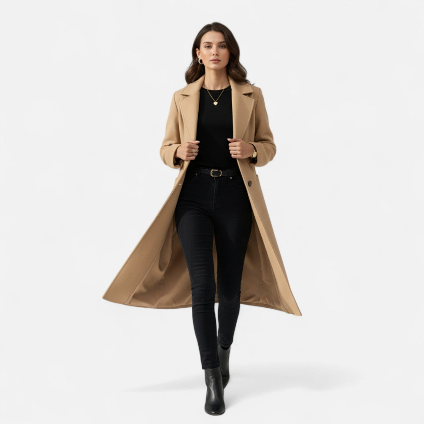 Arabella | Women’s Tweed Overcoat – Sophisticated Belted Design