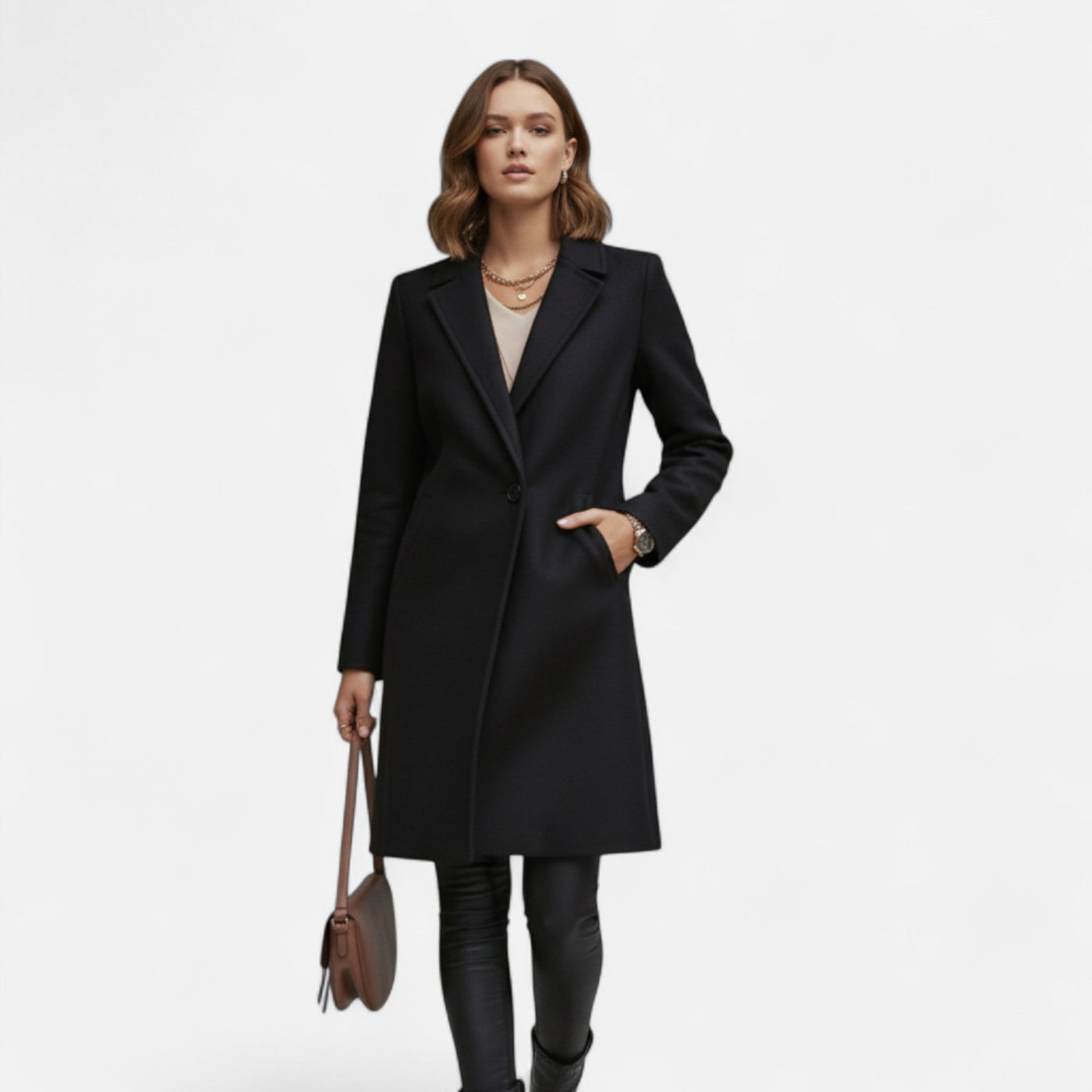 Verity | Women’s Winter Overcoat – Lapel Collar Elegance