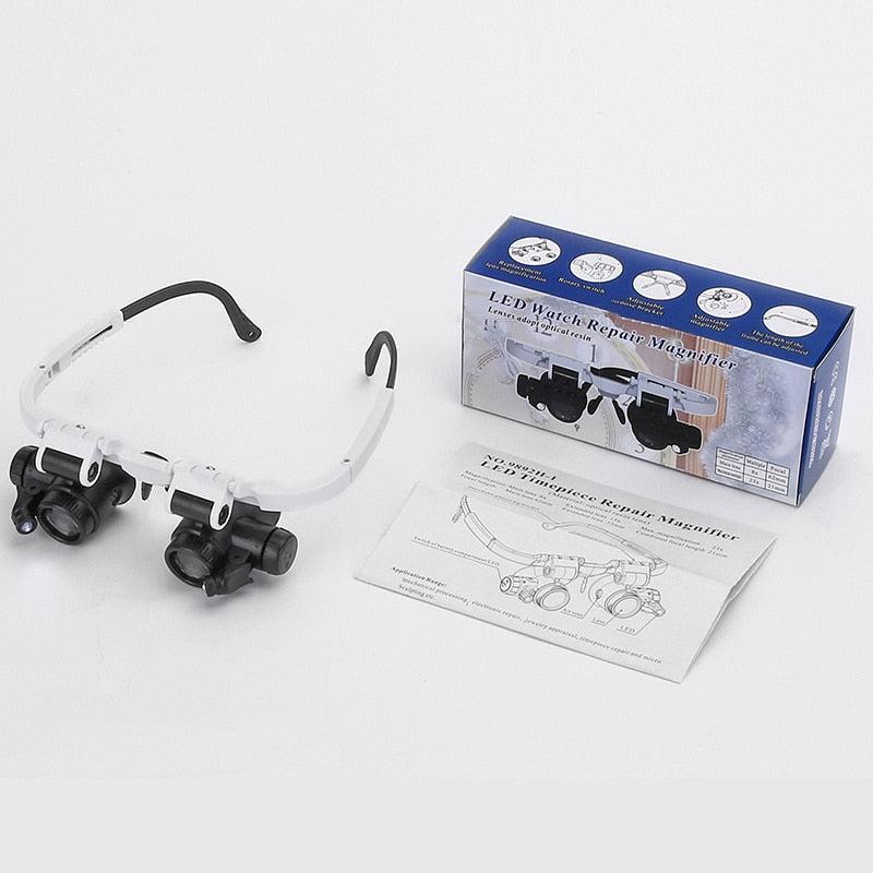 Xavrix | LED Illuminated Adjustable Magnifier Glasses