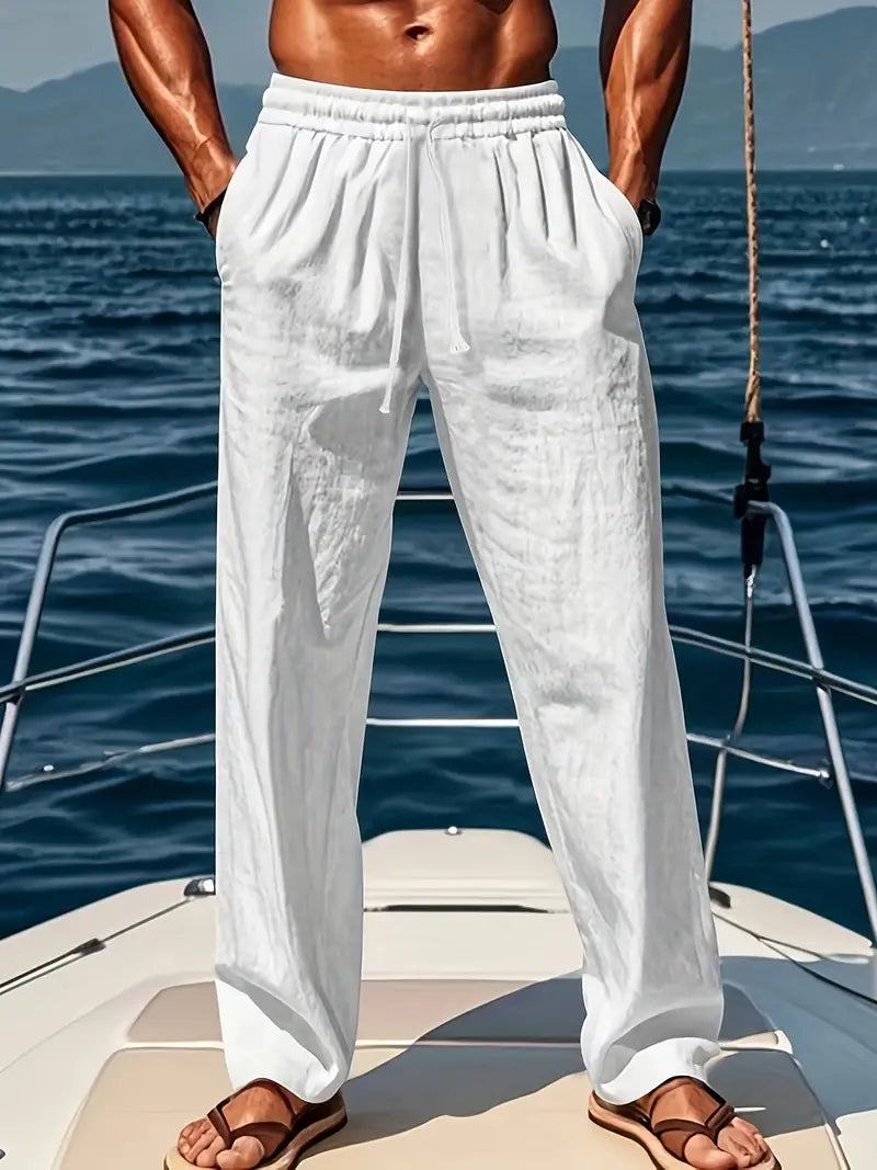 Blake | Men’s Wide-Leg Linen Trousers – Breathable Comfort & Refined Summer Style