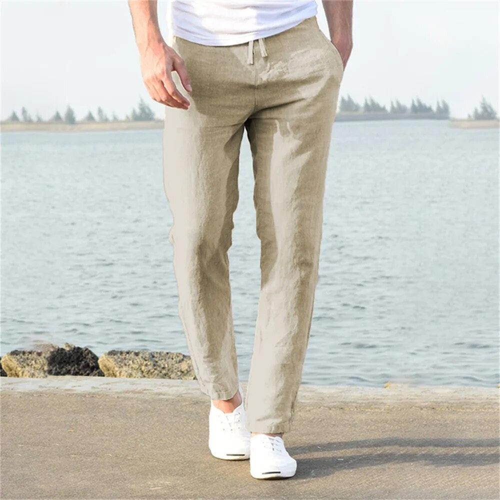 Arlo | Men’s Linen Drawstring Trousers