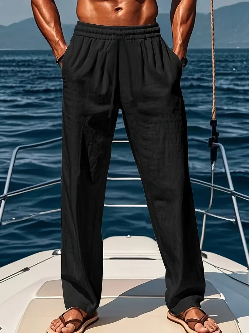 Blake | Men’s Wide-Leg Linen Trousers – Breathable Comfort & Refined Summer Style