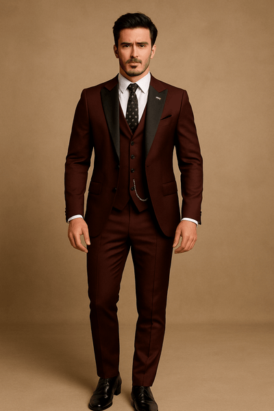 Thiago | Men’s 3-Piece Slim Fit Suit – Blazer, Waistcoat, and Trousers Set for Formal Events