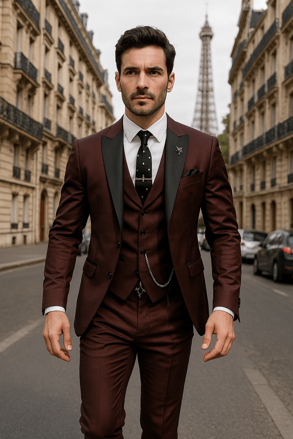Thiago | Men’s 3-Piece Slim Fit Suit – Blazer, Waistcoat, and Trousers Set for Formal Events