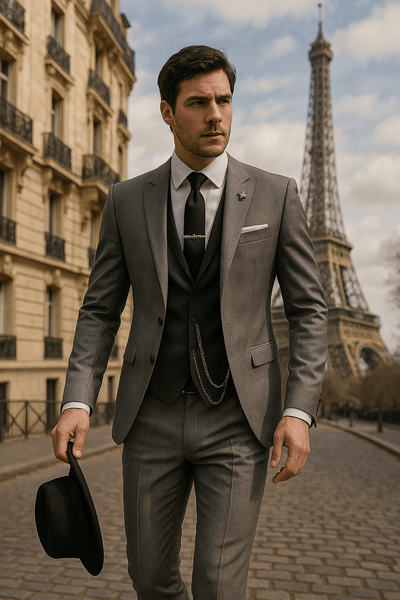 Thiago | Men’s 3-Piece Slim Fit Suit – Blazer, Waistcoat, and Trousers Set for Formal Events