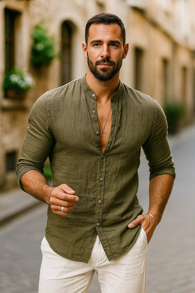 Aiden | Men’s 3/4 Sleeve Casual Shirt – Relaxed Fit for Effortless Style