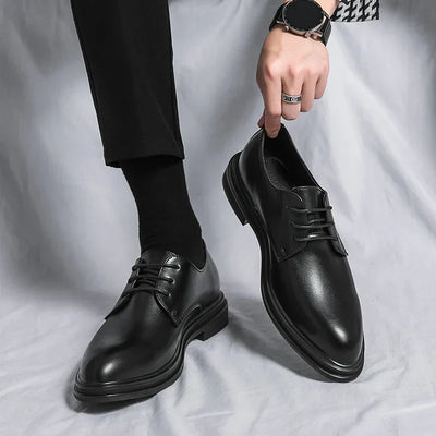 Axel | Men’s Black Patent Derby Dress Shoes – Formal Gloss Footwear